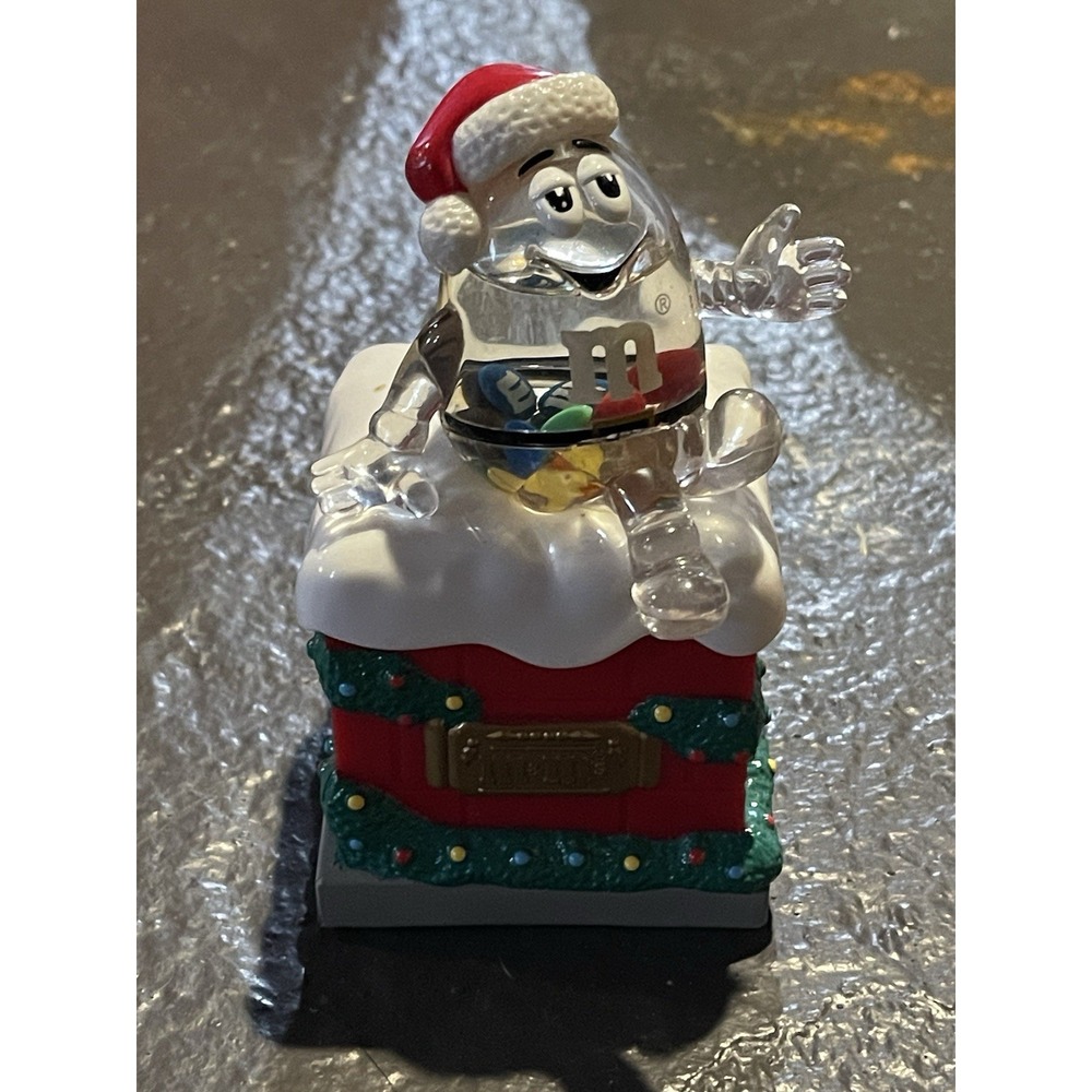 Vintage M&M's Christmas Snowglobe Candy Trinket Box
